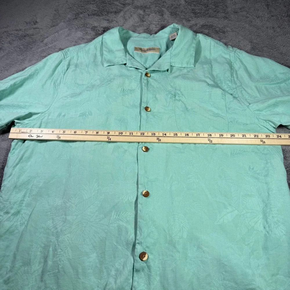 Tommy Bahama Mens XL Silk Tropical Summer Chic Shirt Seafoam Green Short Sleeve - Picture 4 of 6
